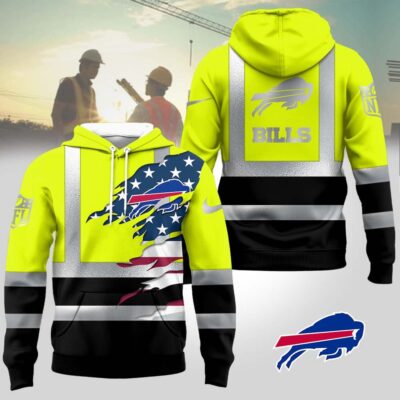 Buffalo Bills | Premium NFL Patriotic Hi-Vis Safety Hoodie - M