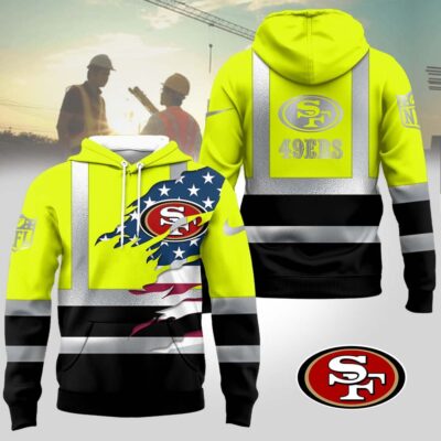 San Francisco 49ers | Premium NFL Patriotic Hi-Vis Safety Hoodie - 5XL