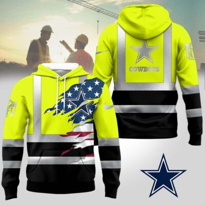 Dallas Cowboys | Premium NFL Patriotic Hi-Vis Safety Hoodie