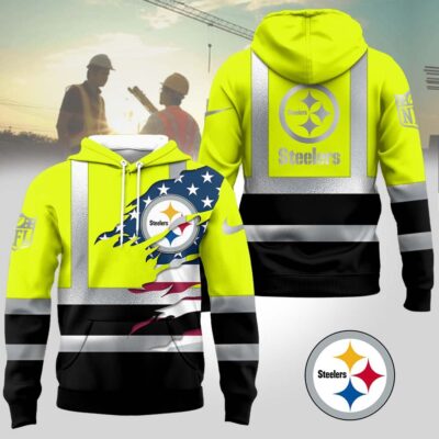 Pittsburgh Steelers | Premium NFL Patriotic Hi-Vis Safety Hoodie