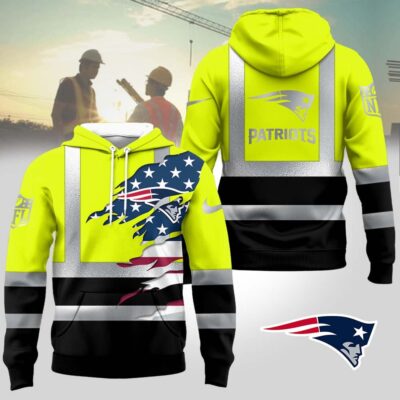 New England Patriots | Premium NFL Patriotic Hi-Vis Safety Hoodie - 5XL