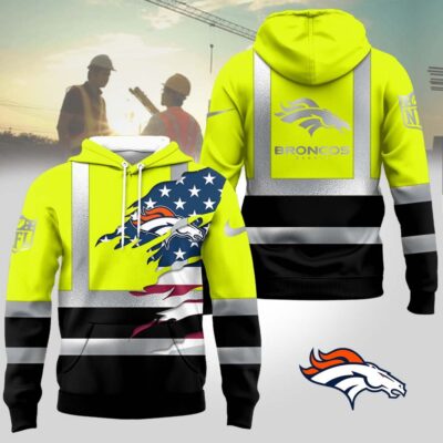 Denver Broncos | Premium NFL Patriotic Hi-Vis Safety Hoodie - 5XL