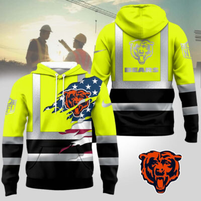 Chicago Bears | Premium NFL Patriotic Hi-Vis Safety Hoodie - L