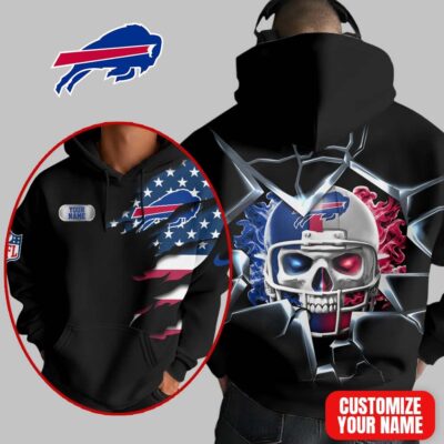 Buffalo Bills | Premium NFL Customizable Skull Hoodie