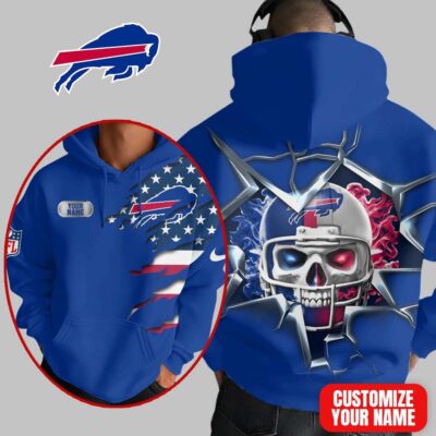 Buffalo Bills | Premium NFL Customizable Skull Hoodie