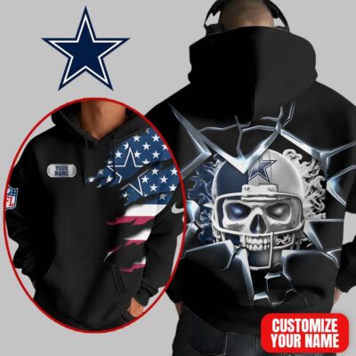 Dallas Cowboys | Premium NFL Customizable Skull Hoodie