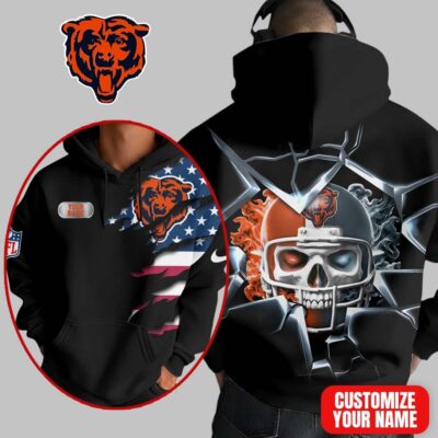 Chicago Bears | Premium NFL Customizable Skull Hoodie
