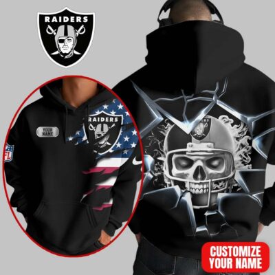 Las Vegas Raiders | Premium NFL Customizable Skull Hoodie