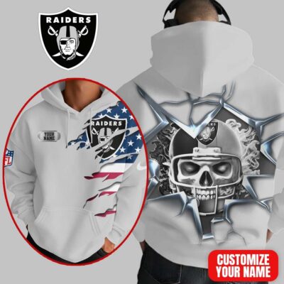 Las Vegas Raiders | Premium NFL Customizable Skull Hoodie