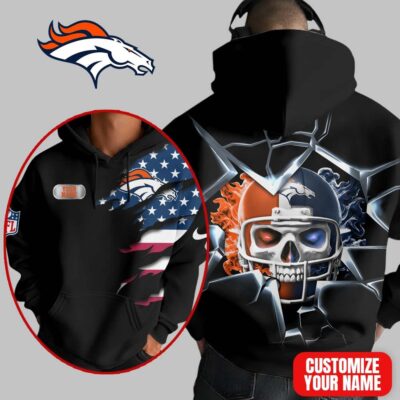 Denver Broncos | Premium NFL Customizable Skull Hoodie