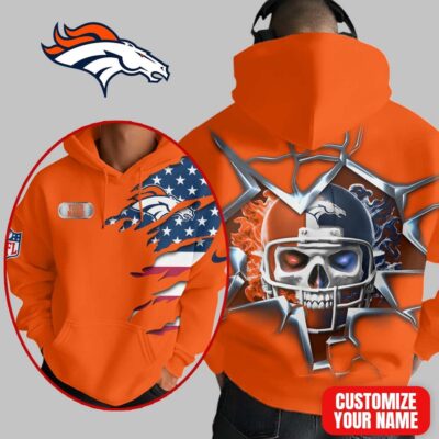 Denver Broncos | Premium NFL Customizable Skull Hoodie