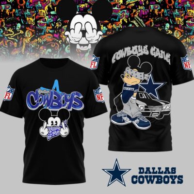 Dallas Cowboys | Premium NFL Gangsta Mickey 3D Shirt