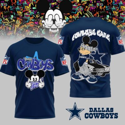 Dallas Cowboys | Premium NFL Gangsta Mickey 3D Shirt