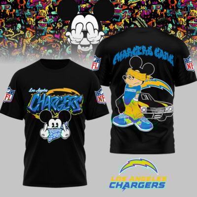 Los Angeles Chargers | Premium NFL Gangsta Mickey 3D Shirt