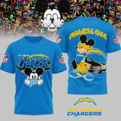 Los Angeles Chargers | Premium NFL Gangsta Mickey 3D Shirt