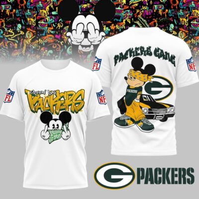 Green Bay Packers | Premium NFL Gangsta Mickey 3D Shirt