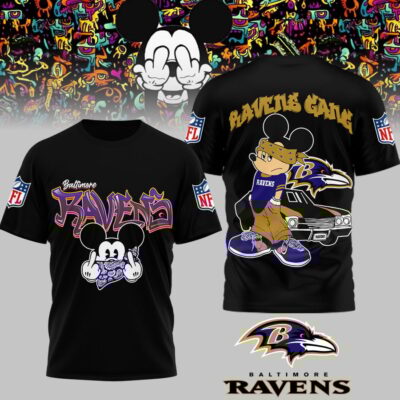 Baltimore Ravens | Premium NFL Gangsta Mickey 3D Shirt