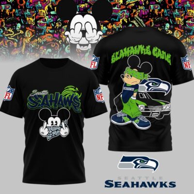 Seattle Seahawks | Premium NFL Gangsta Mickey 3D Shirt
