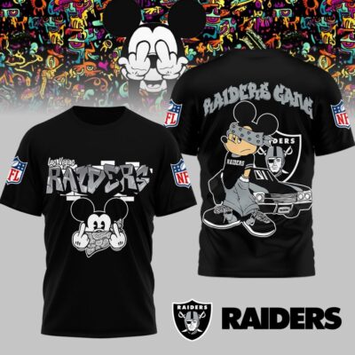 Las Vegas Raiders | Premium NFL Gangsta Mickey 3D Shirt