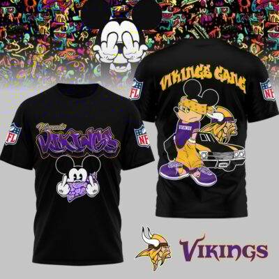 Minnesota Vikings | Premium NFL Gangsta Mickey 3D Shirt