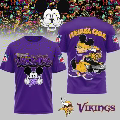 Minnesota Vikings | Premium NFL Gangsta Mickey 3D Shirt