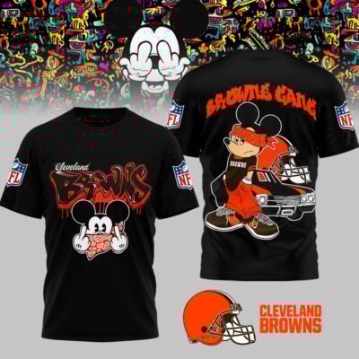 Cleveland Browns | Premium NFL Gangsta Mickey 3D Shirt