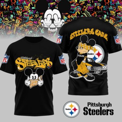 Pittsburgh Steelers | Premium NFL Gangsta Mickey 3D Shirt