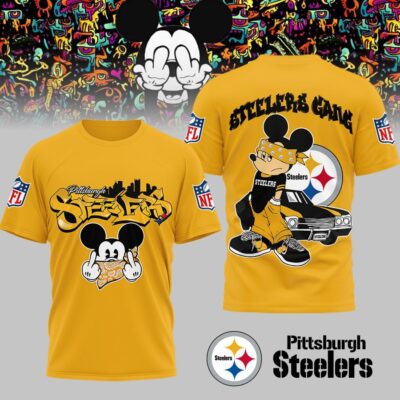 Pittsburgh Steelers | Premium NFL Gangsta Mickey 3D Shirt