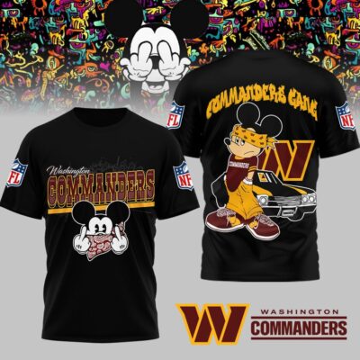 Washington Commanders | Premium NFL Gangsta Mickey 3D Shirt