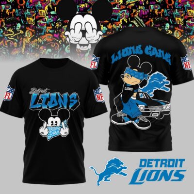 Detroit Lions | Premium NFL Gangsta Mickey 3D Shirt