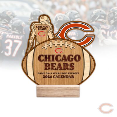 Chicago Bears | Premium NFL Rugby Ball Shaped 2026 Calendar