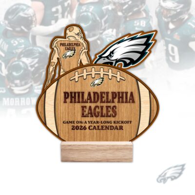 Philadelphia Eagles | Premium NFL Rugby Ball Shaped 2026 Calendar