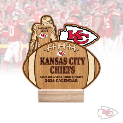 Kansas City Chiefs | Premium NFL Rugby Ball Shaped 2026 Calendar - Default Title