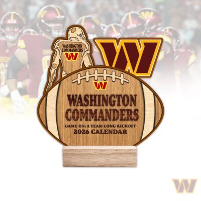Washington Commanders | Premium NFL Rugby Ball Shaped 2026 Calendar