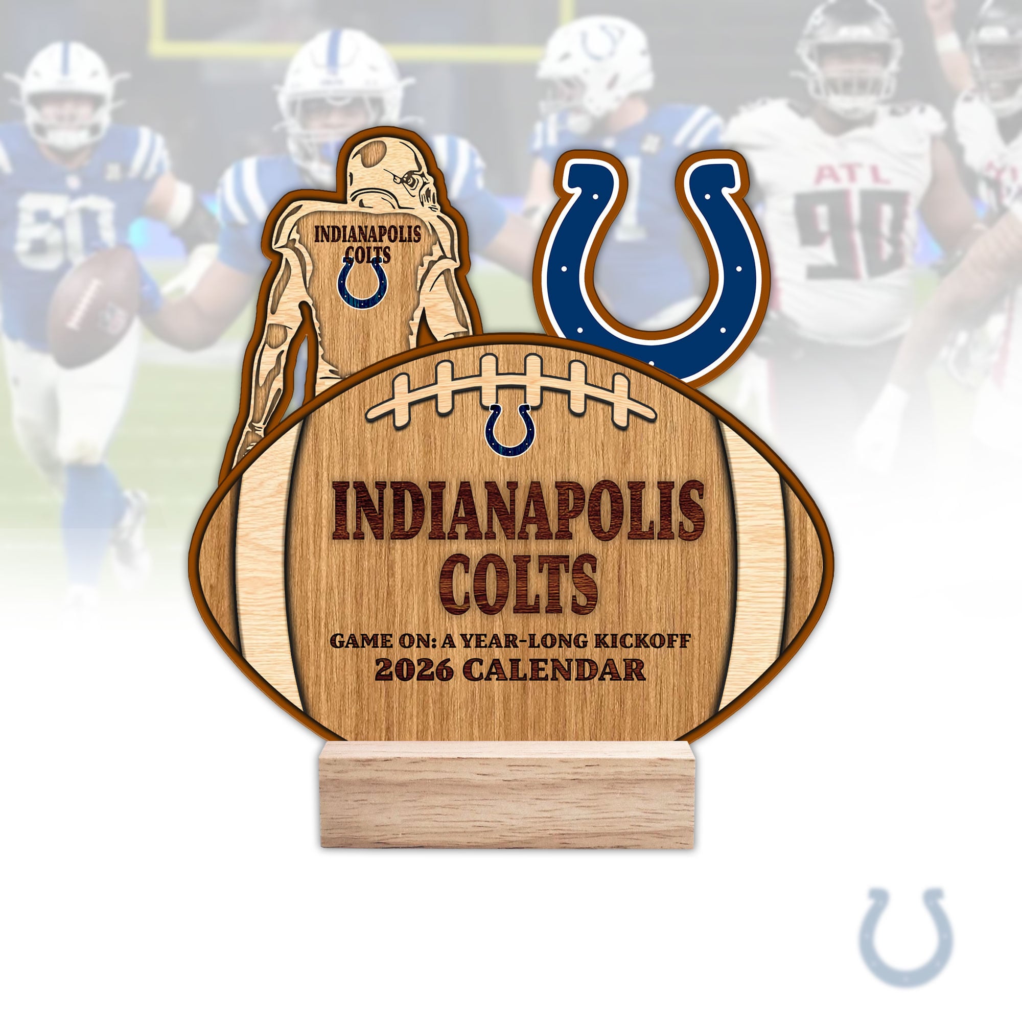 Indianapolis Colts | Premium NFL Rugby Ball Shaped 2026 Calendar