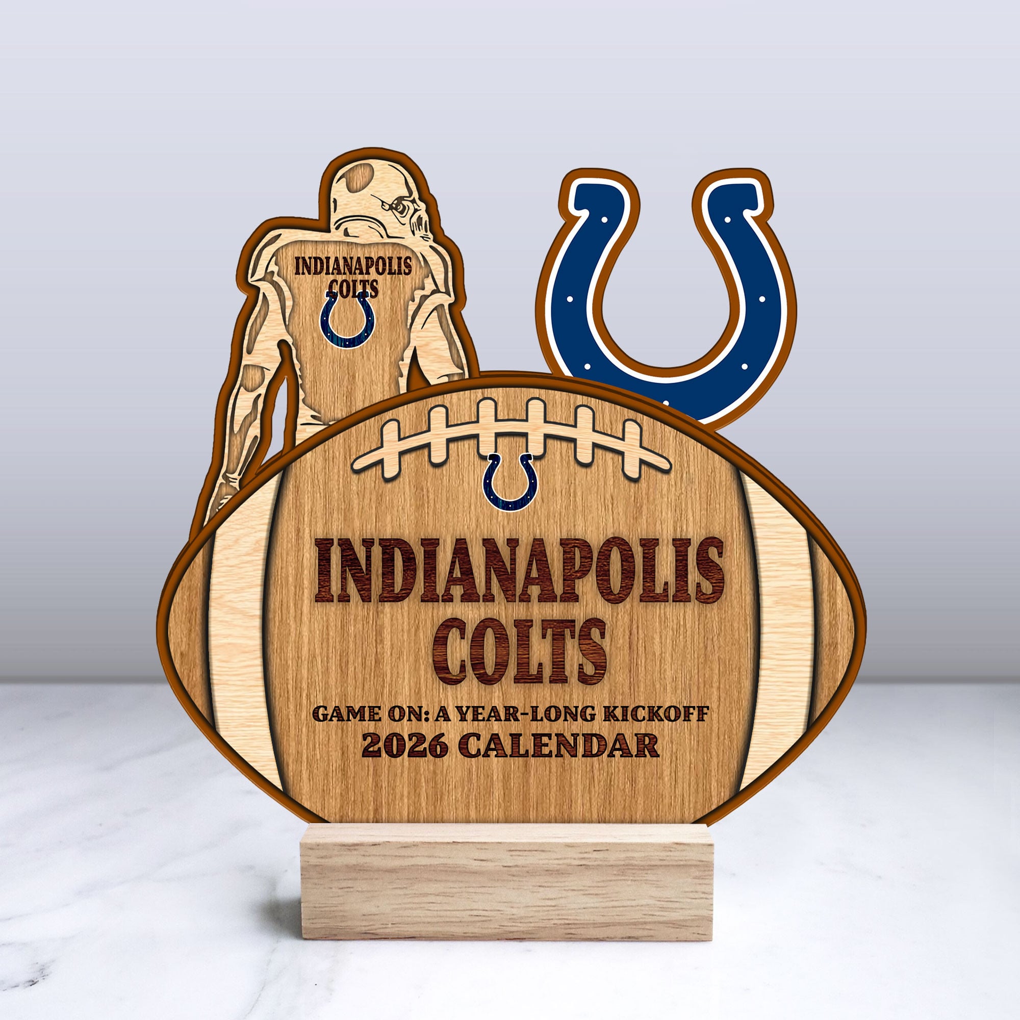 Indianapolis Colts | Premium NFL Rugby Ball Shaped 2026 Calendar - Image 3