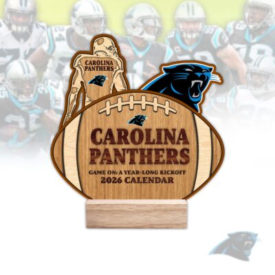 Carolina Panthers | Premium NFL Rugby Ball Shaped 2026 Calendar