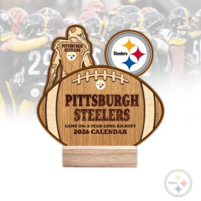 Pittsburgh Steelers | Premium NFL Rugby Ball Shaped 2026 Calendar
