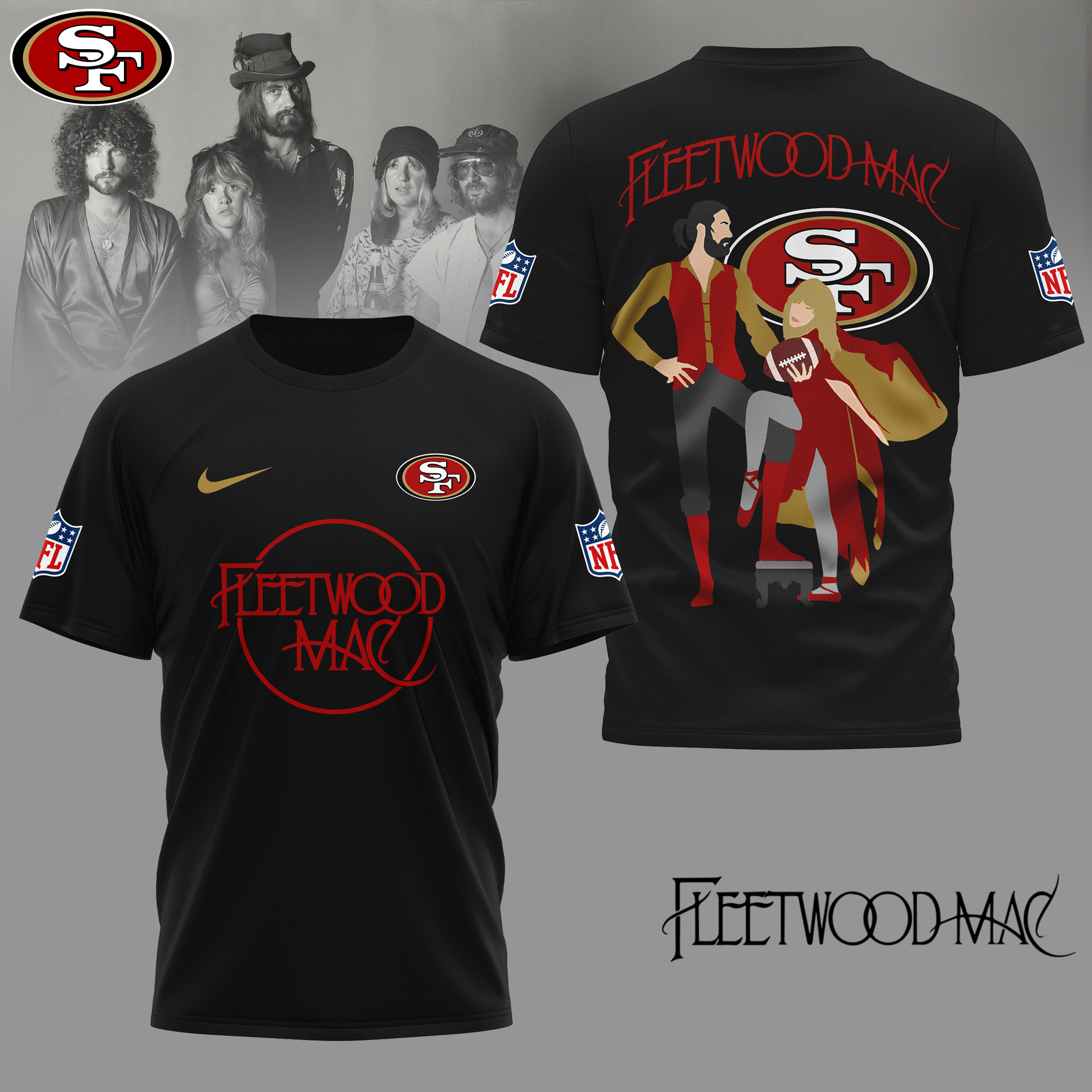 San Francisco 49ers | Premium NFL and Fleetwood Mac 3D Shirt - Image 2