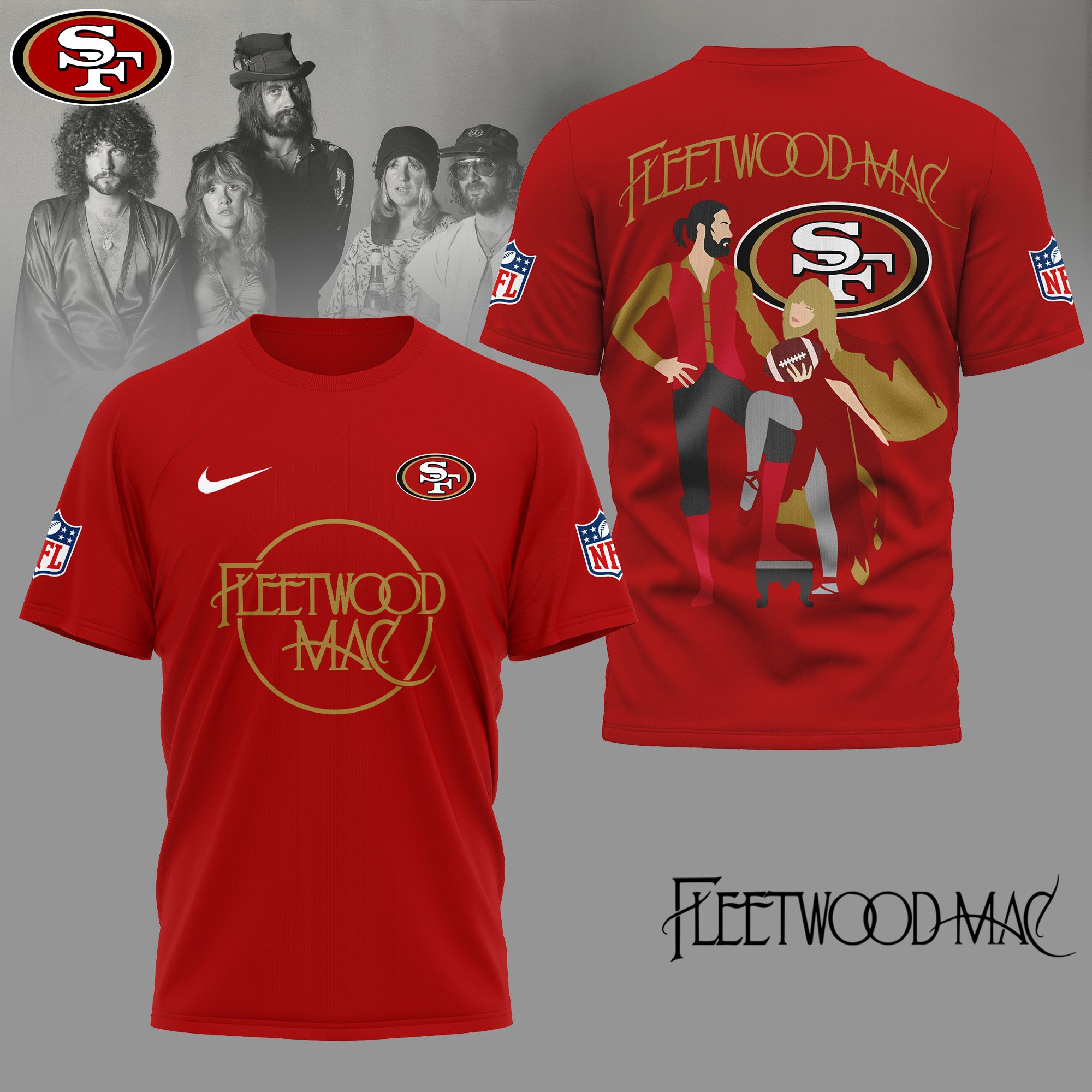 San Francisco 49ers | Premium NFL and Fleetwood Mac 3D Shirt - Image 3