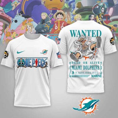 Miami Dolphins | Premium NFL Wanted Monkey D Luffy 3D Shirt