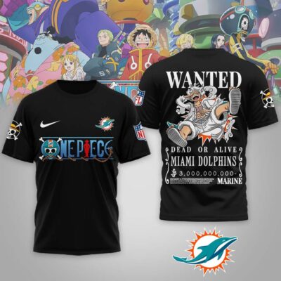 Miami Dolphins | Premium NFL Wanted Monkey D Luffy 3D Shirt