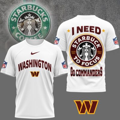 Washington Commanders | Premium NFL Starbucks Fan 3D Shirt