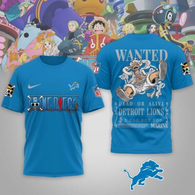 Detroit Lions | Premium NFL Wanted Monkey D Luffy 3D Shirt