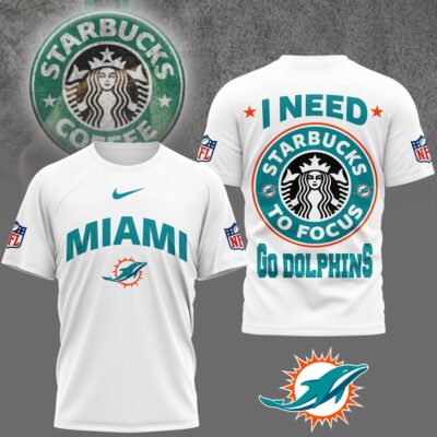 Miami Dolphins | Premium NFL Starbucks Fan 3D Shirt