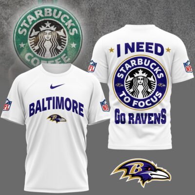 Baltimore Ravens | Premium NFL Starbucks Fan 3D Shirt