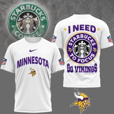 Minnesota Vikings | Premium NFL Starbucks Fan 3D Shirt