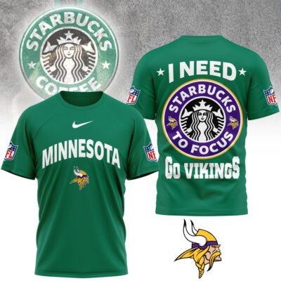 Minnesota Vikings | Premium NFL Starbucks Fan 3D Shirt