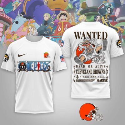Cleveland Browns | Premium NFL Wanted Monkey D Luffy 3D Shirt