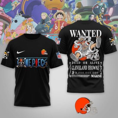 Cleveland Browns | Premium NFL Wanted Monkey D Luffy 3D Shirt